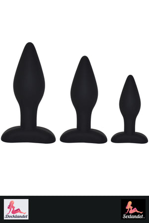 Classic butt plug in soft silicone - Set with 3 sizes