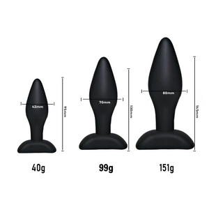 Classic butt plug in soft silicone - Set with 3 sizes