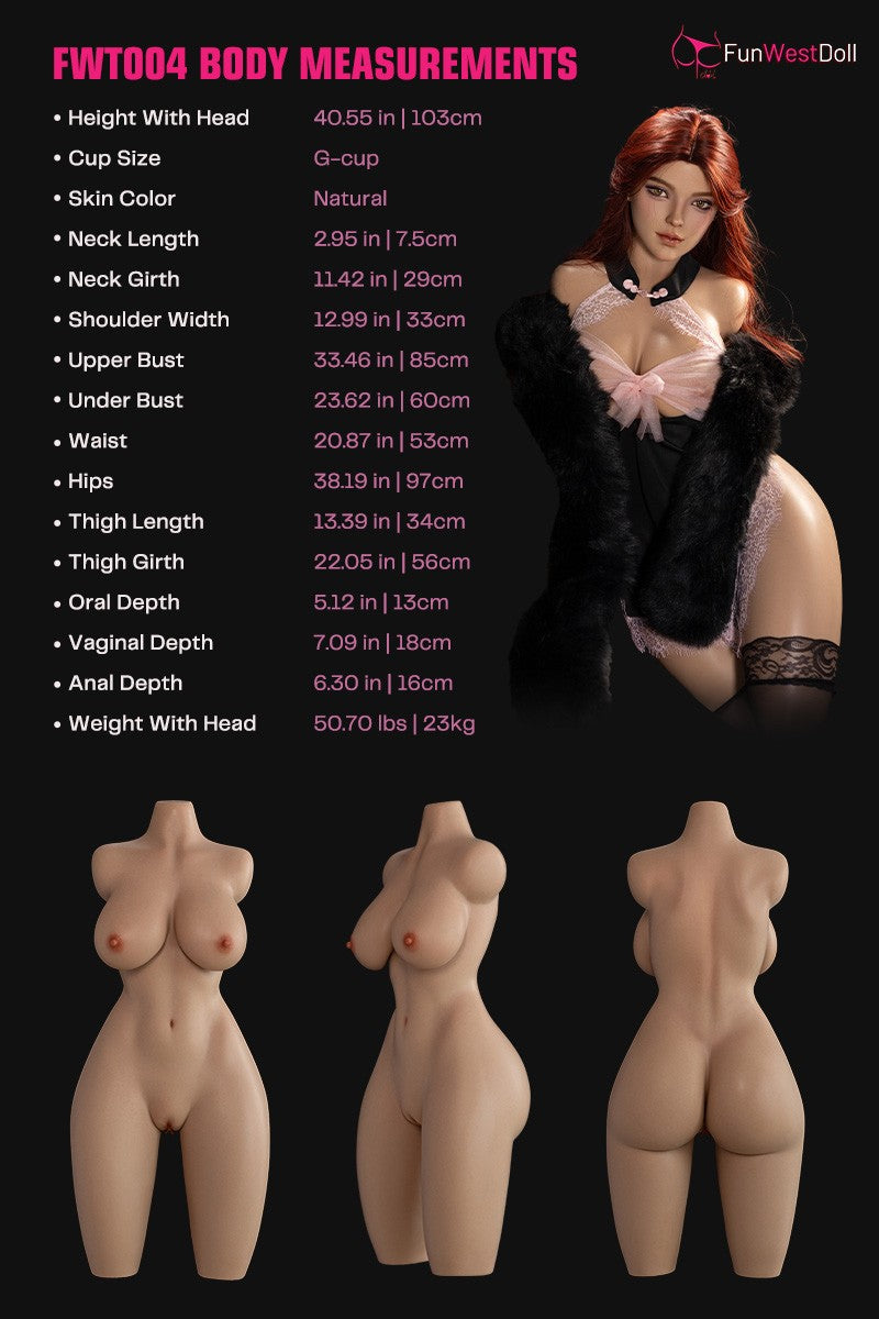 Lexie Torso Sex Doll (FunWest Doll Σιλικόνη 103cm G-Cup #026S)