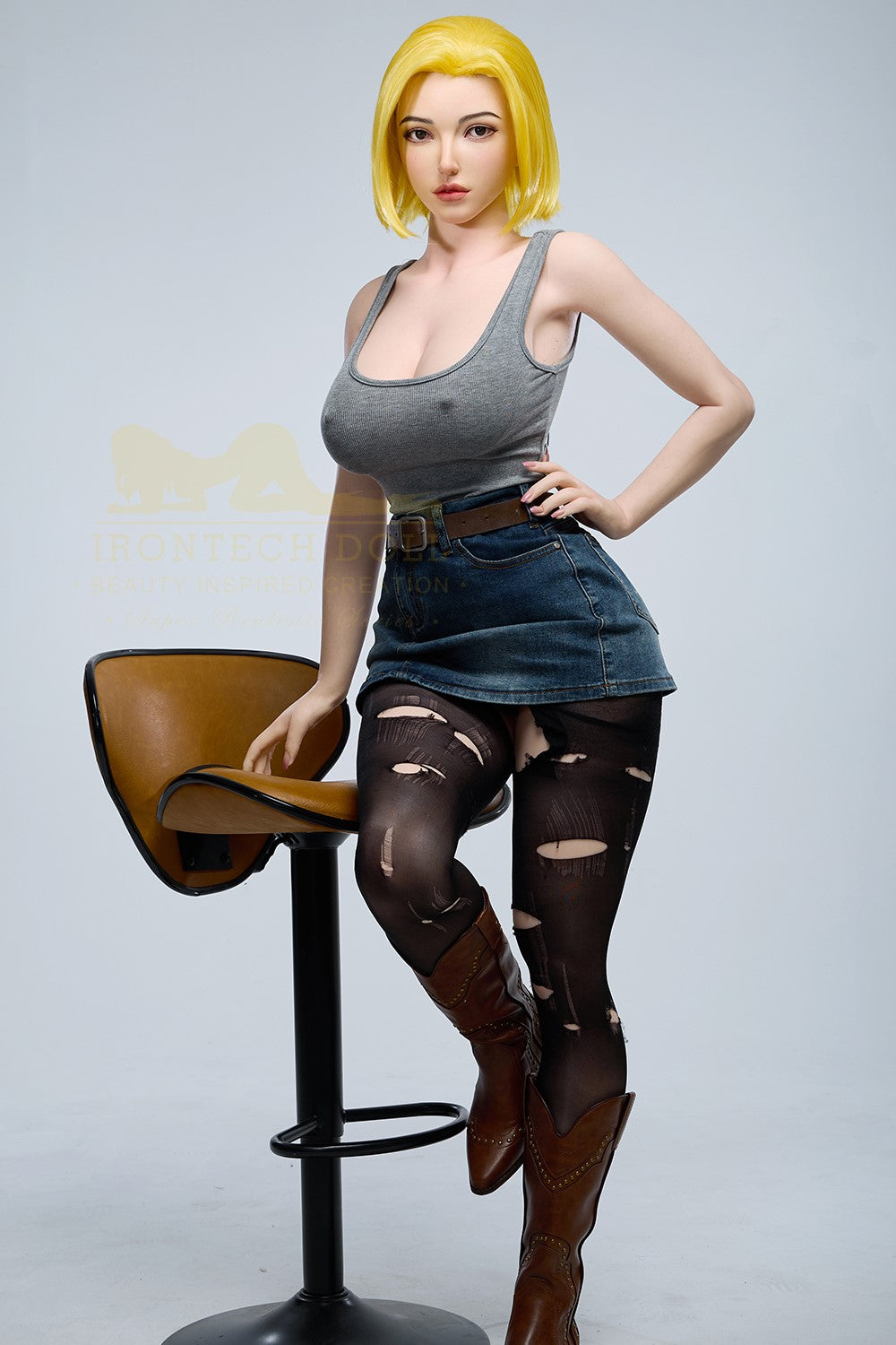 Joline Android 18 Sex Doll (Irontech Doll Σιλικόνη 159cm G-Cup S41)