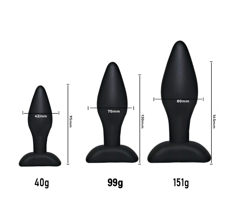 Classic Buttplug σε μαλακή σιλικόνη - Σετ 3 μεγεθών