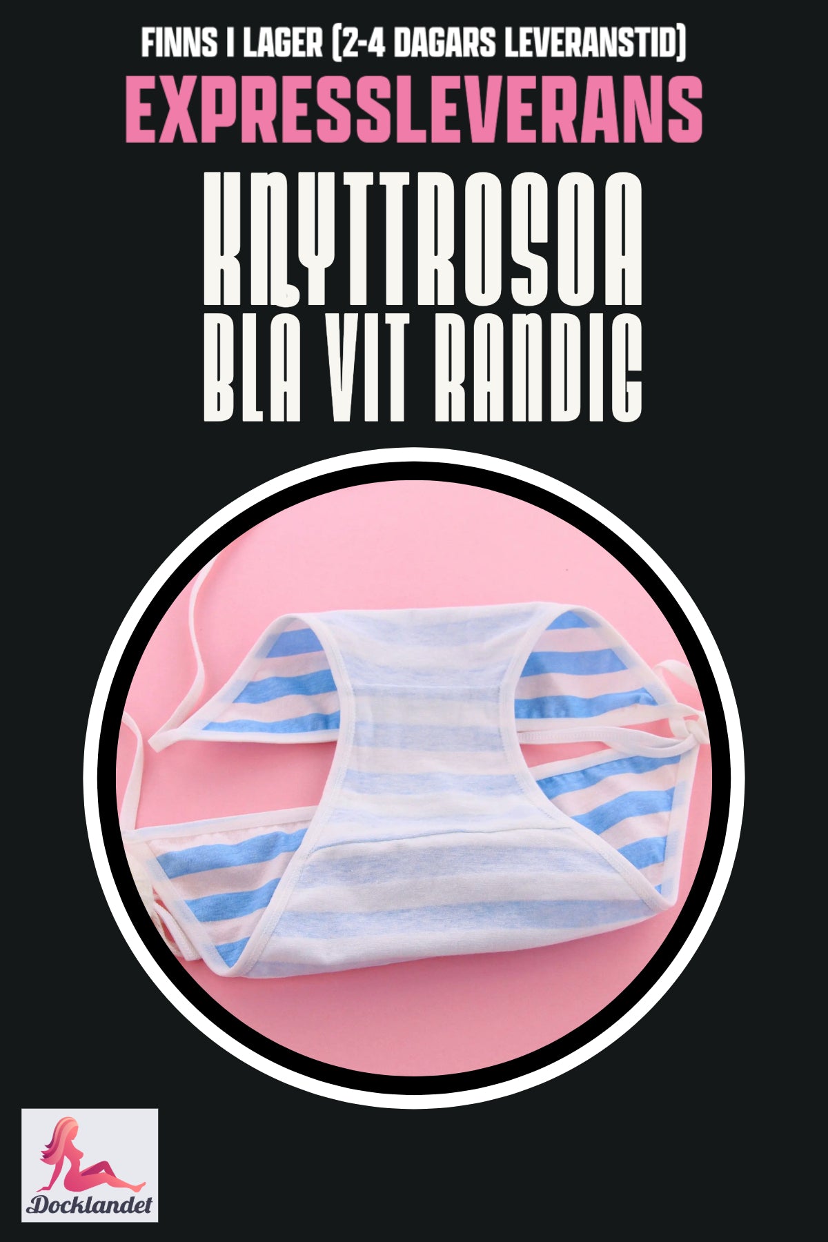 Tie rose for sex doll (Pink/Blue white, striped)